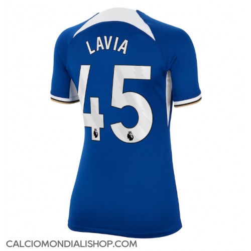 Maglie da calcio Chelsea Romeo Lavia #45 Prima Maglia Femminile 2023-24 Manica Corta